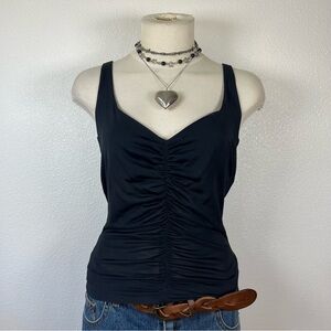 Moschino Black Ruched Tank Top